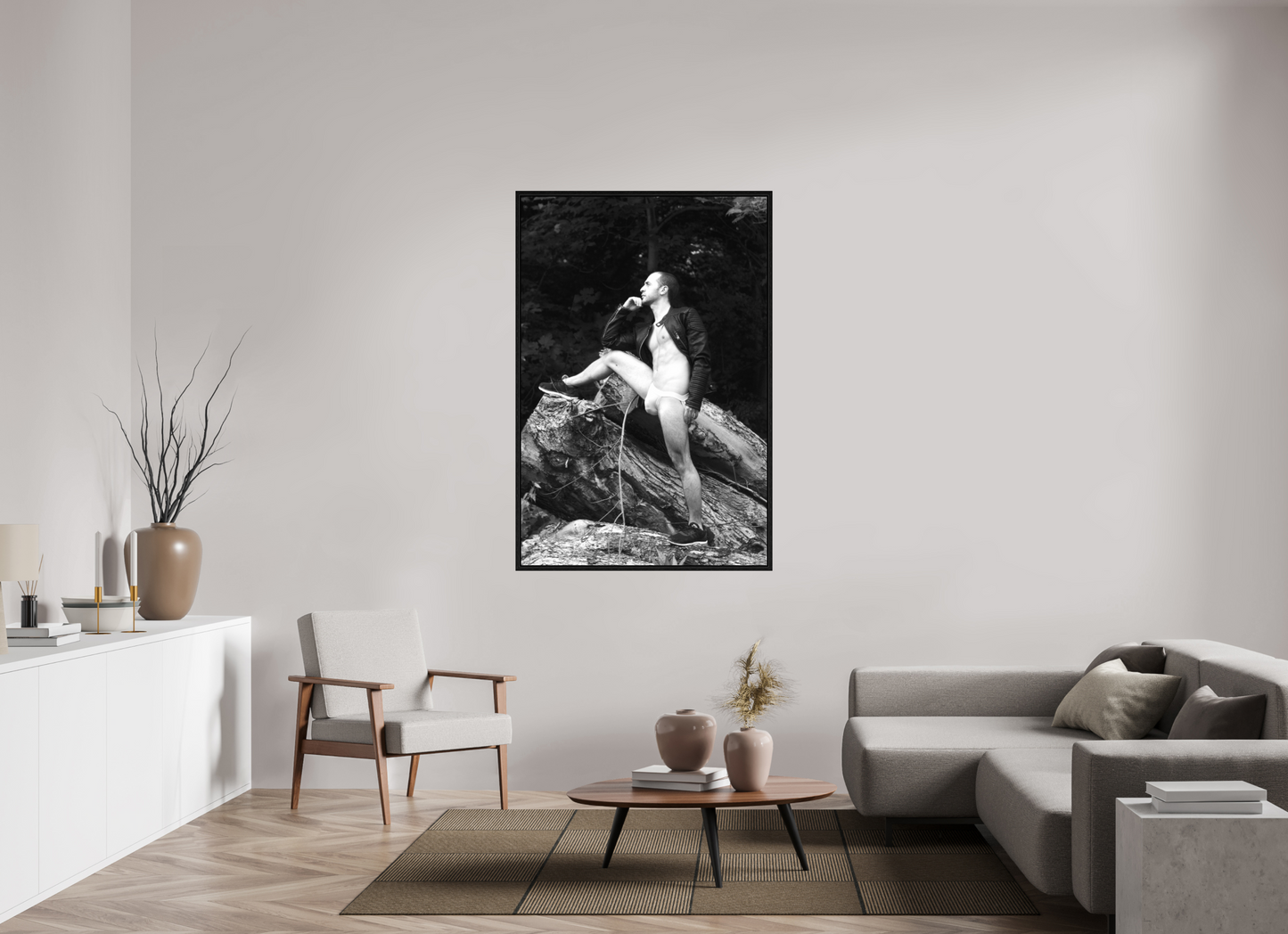 100 x 150 cm, BW Floating 15mm black On The Wood, 2016