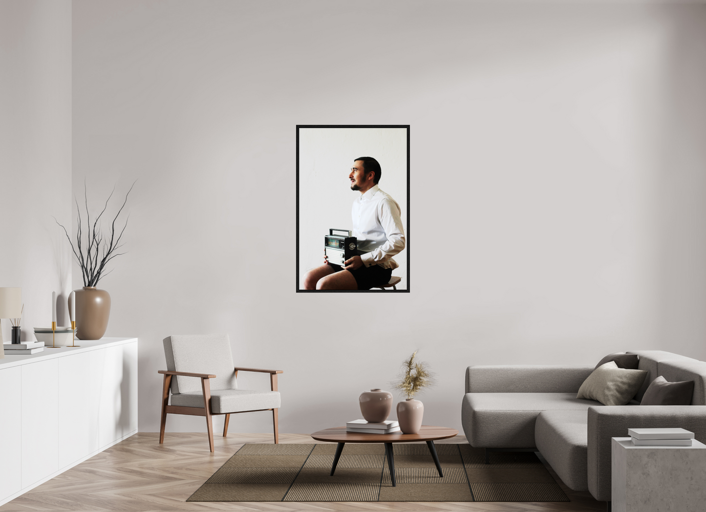 80 x 120 cm, Floating 15mm black Morning News