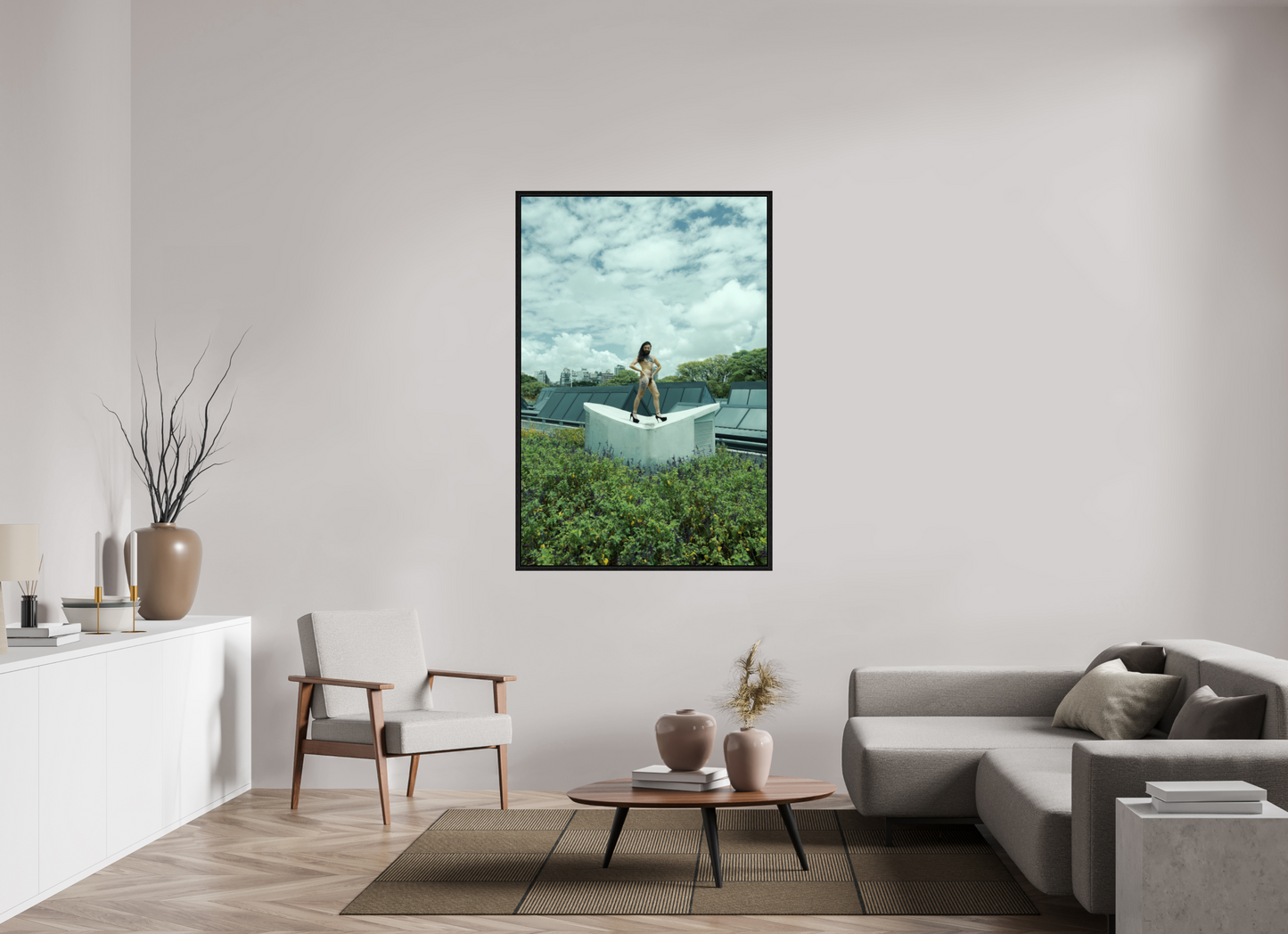 100 x 150 cm, Floating frame - black Naked Buenos Aires 8, 2018