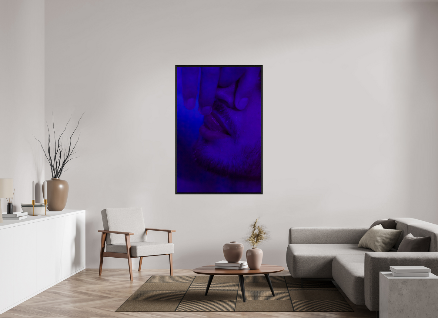 100 x 150 cm, Floating frame - black Blue, 2013