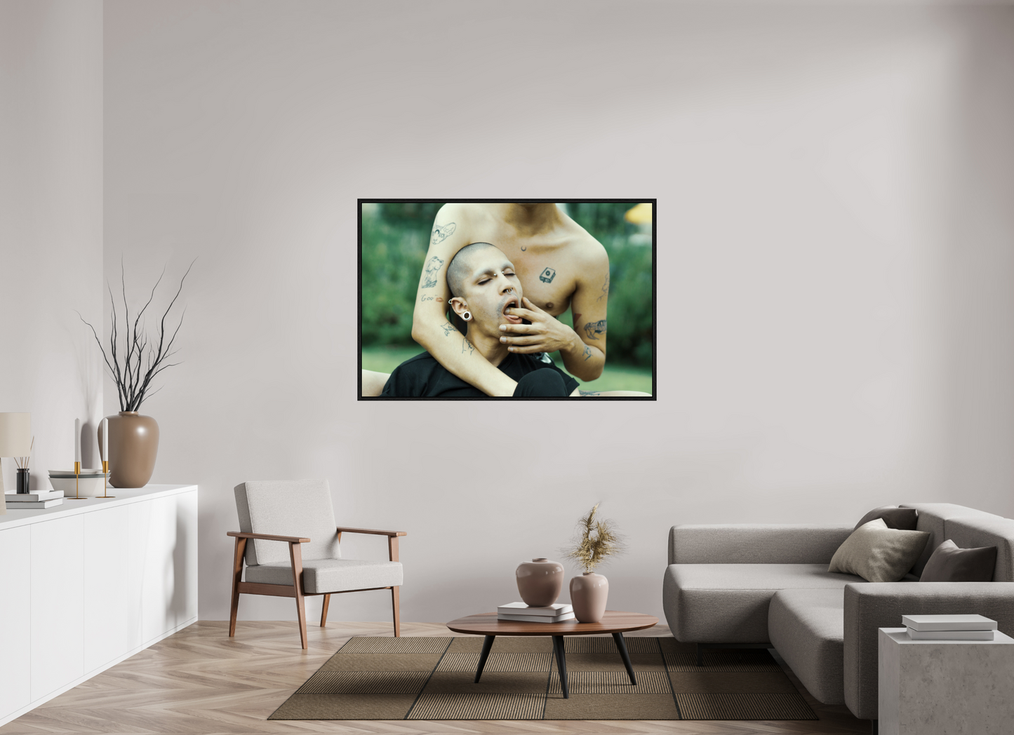 150 x 100 cm, Floating frame - black Naked Buenos Aires 10, 2018