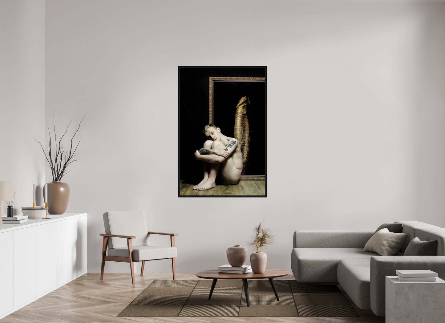 100 x 150 cm, Floating 15mm black Golden Wish, 2016