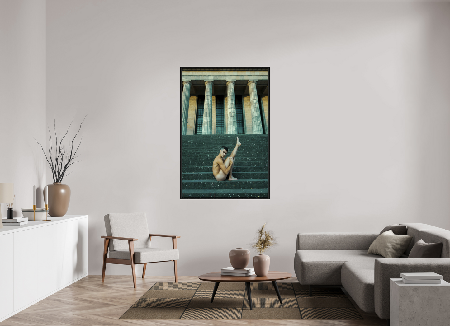 100 x 150 cm, Floating frame - black Naked Buenos Aires 9, 2018
