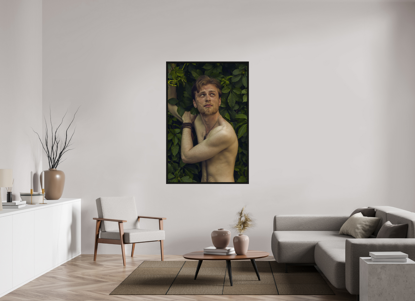 100 x 150 cm, Floating frame - black Demigod, 2013