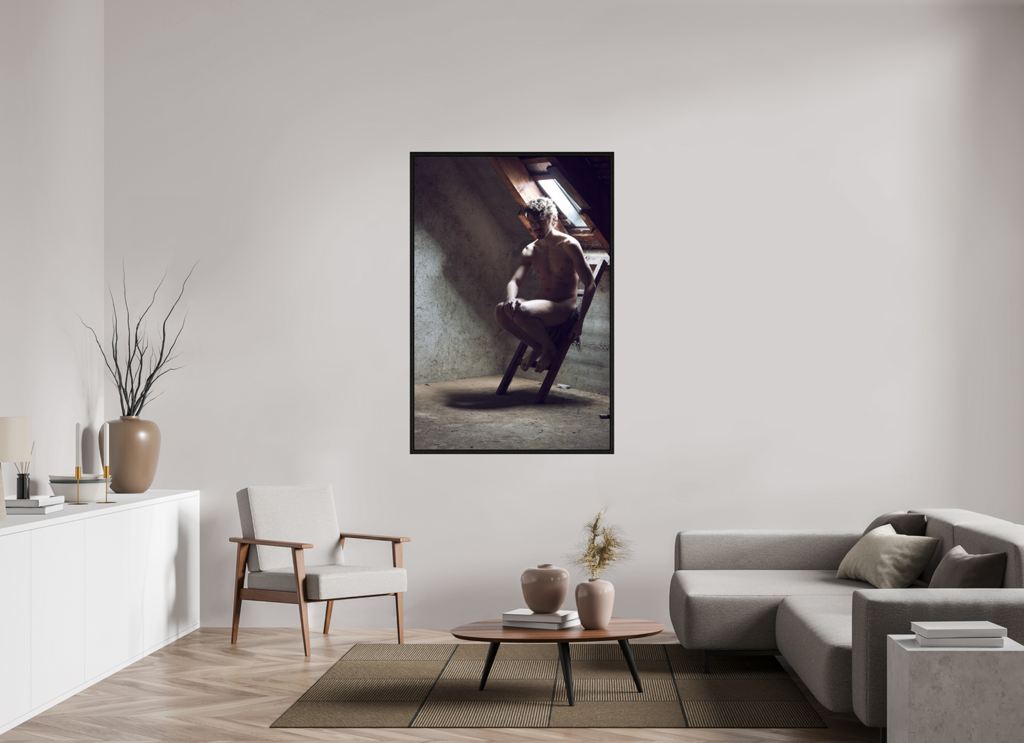 100 x 150 cm, Floating frame - black Daemon, 2013