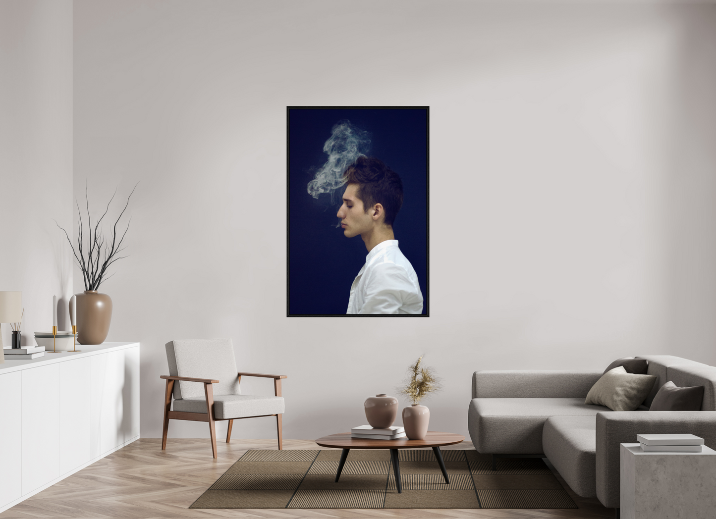 100 x 150 cm, Floating frame - black Thought, 2013