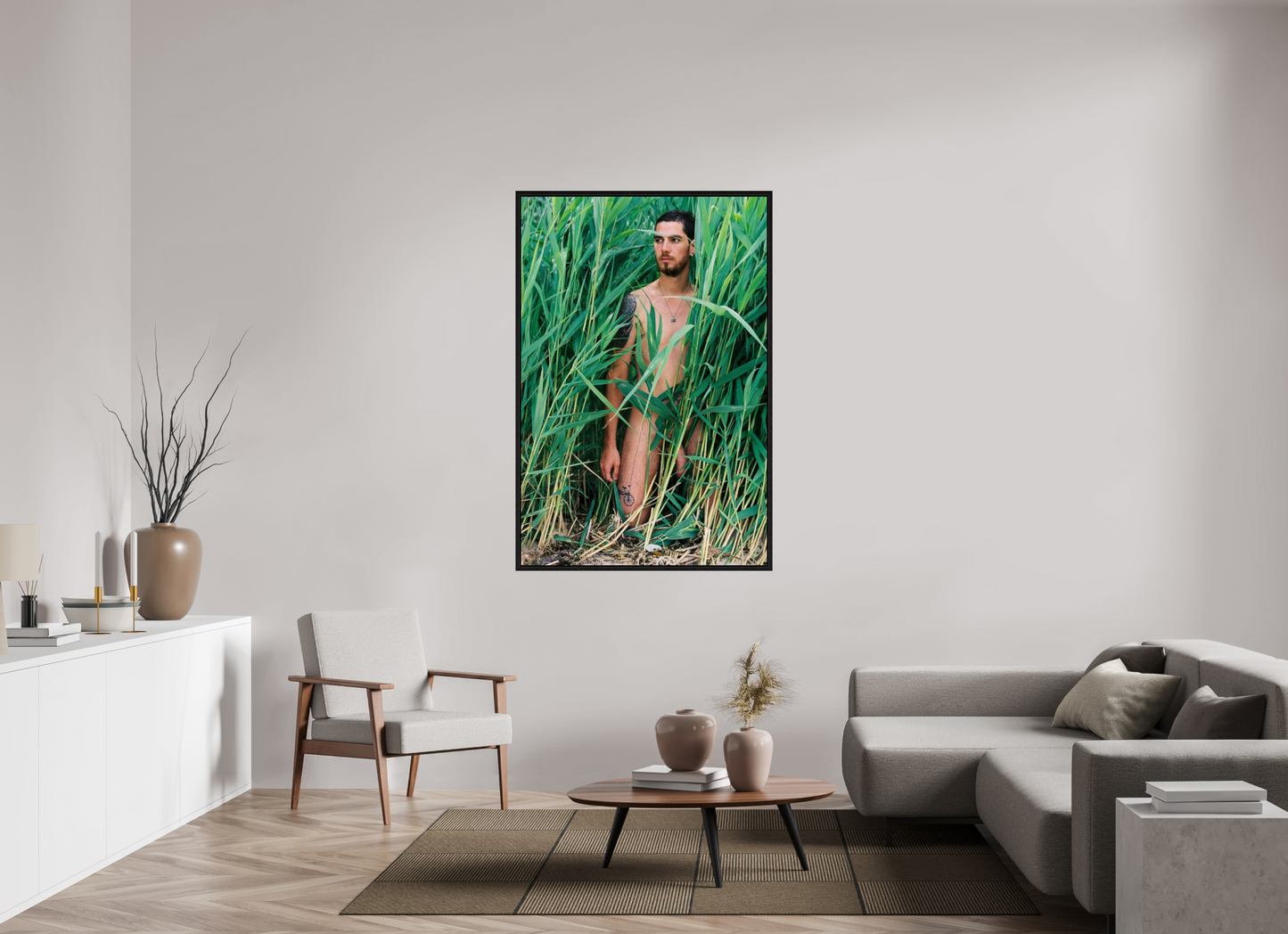 100 x 150 cm, Floating frame - black Highgrass, 2013
