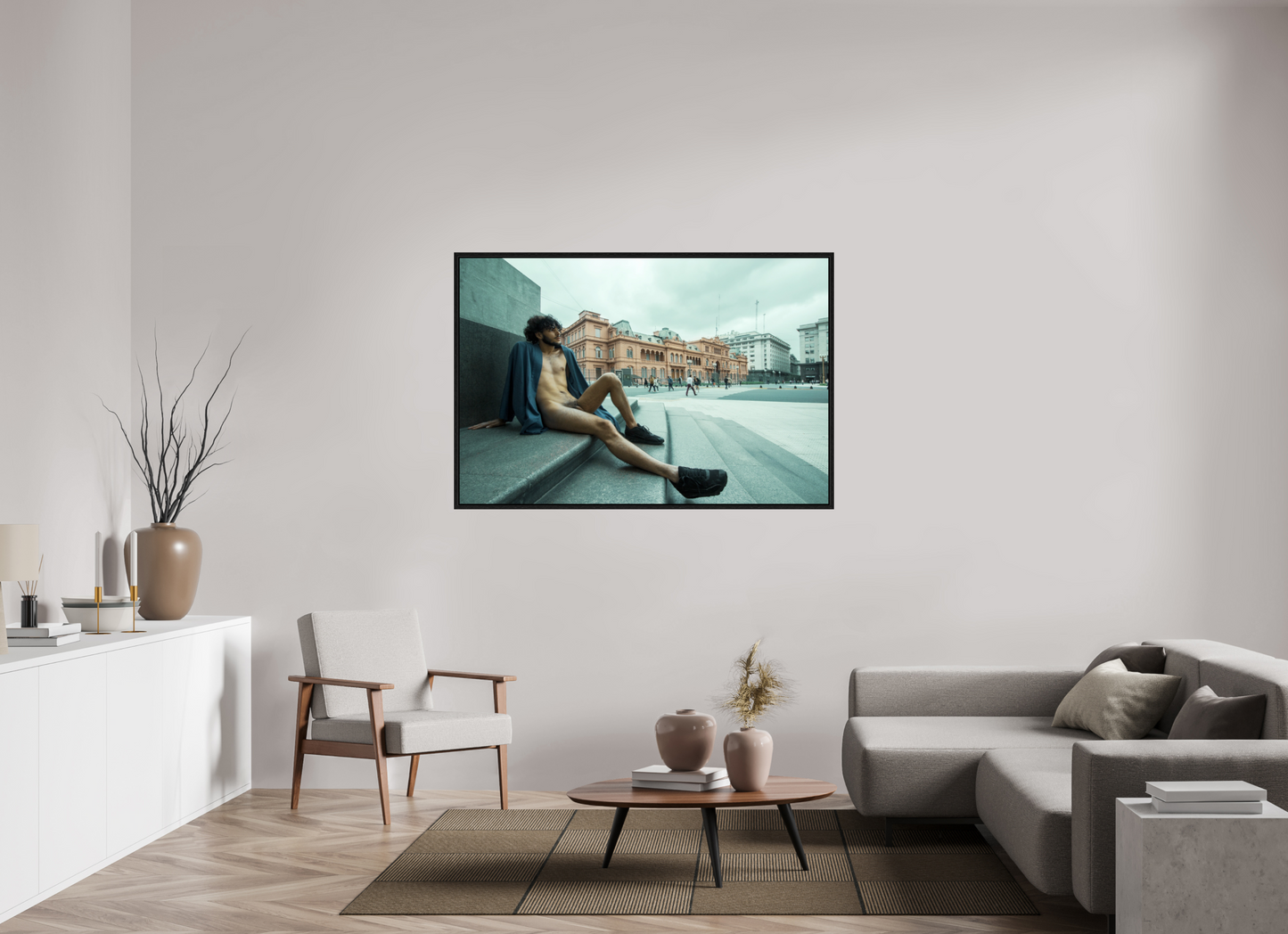 150 x 100 cm, Floating 15mm black Naked Buenos Aires 2, 2018