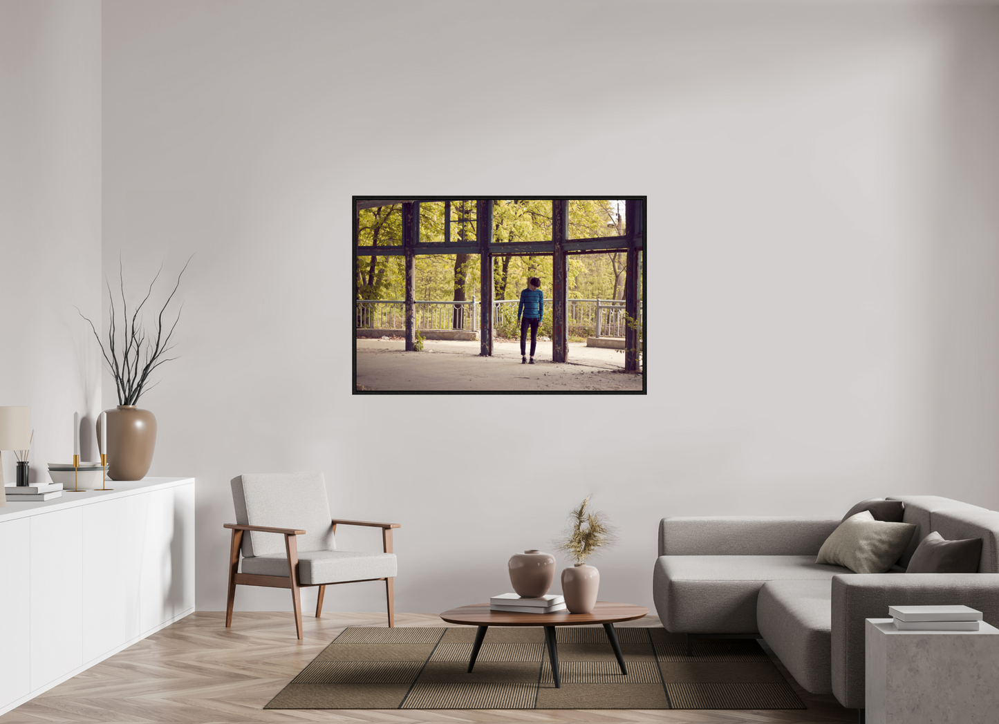 150 x 100 cm, Floating frame - black In Blue, 2013