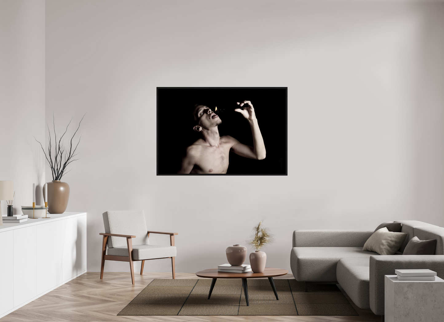 150 x 100 cm, Floating 15mm black Candling, 2016