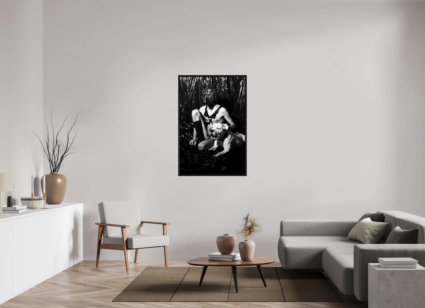 80 x 120 cm, Floating frame - black Dog Tales, 2013