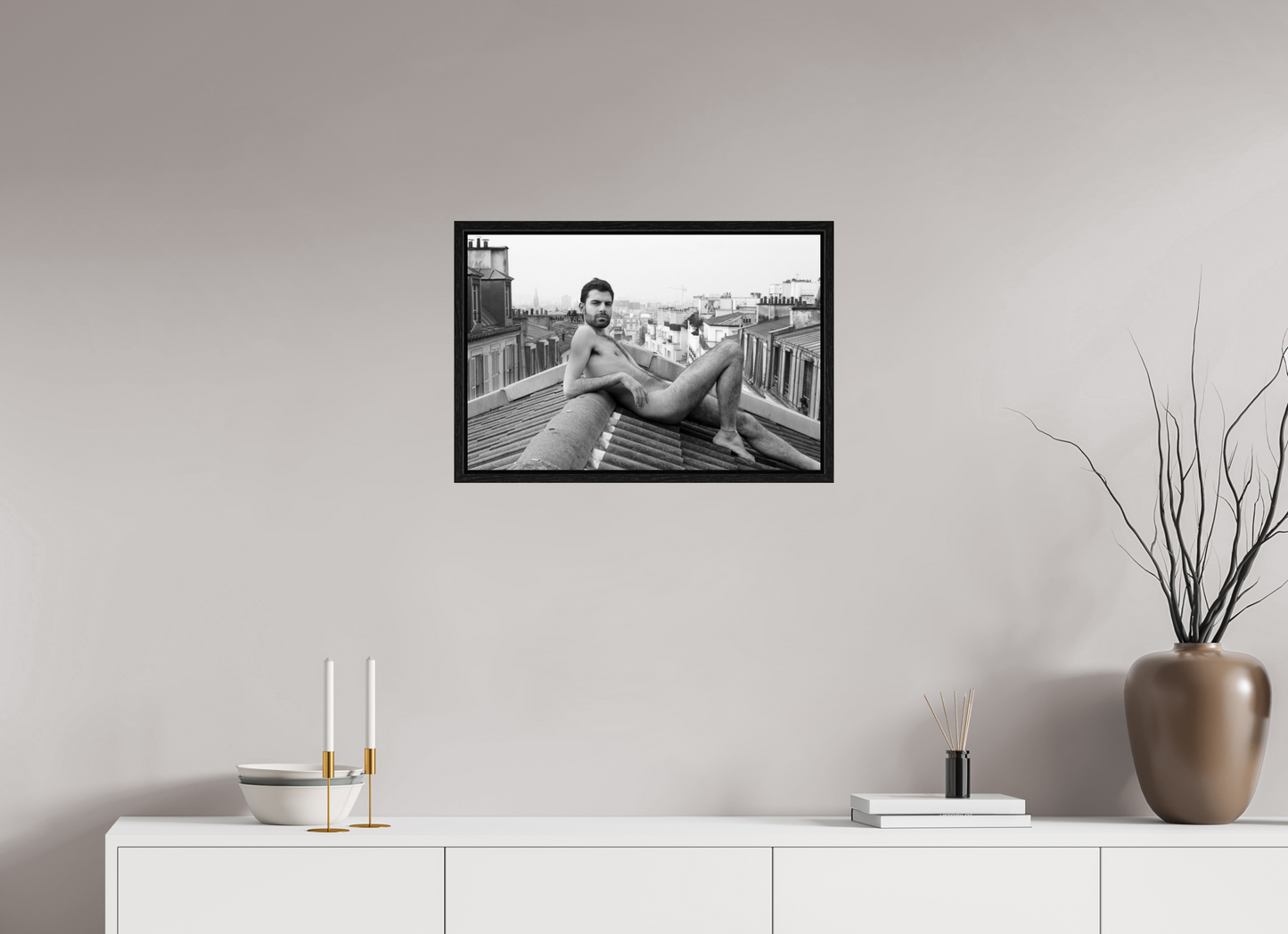 60 x 40 cm, BW Floating 15mm black Naked Paris 3, 2016