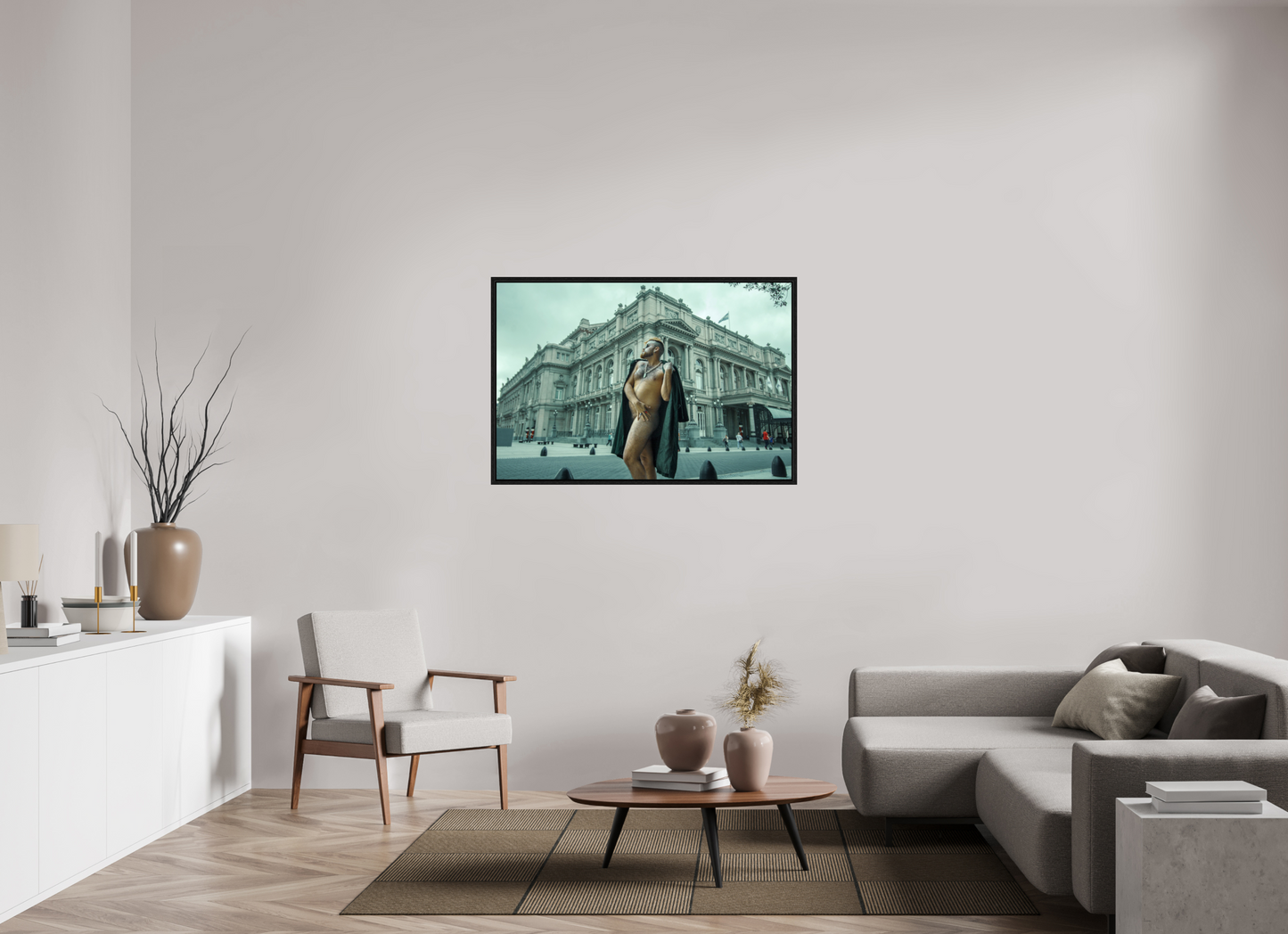 120 x 80 cm, Floating frame - black Naked Buenos Aires 12, 2018