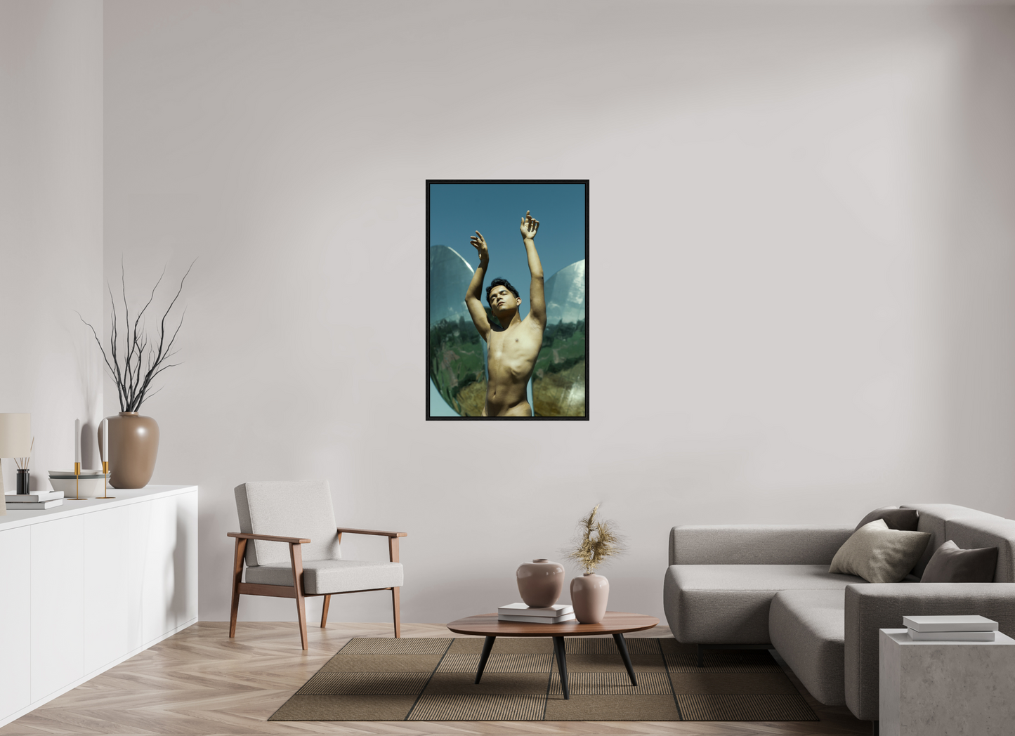 80 x 120 cm, Floating frame - black Naked Buenos Aires 14, 2018