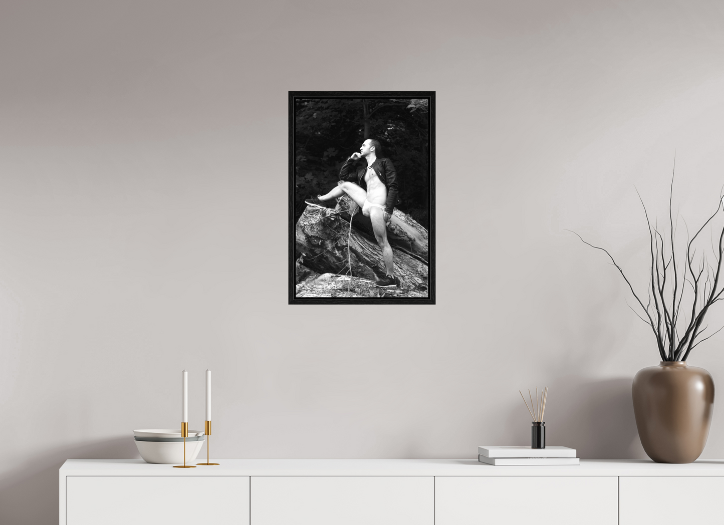 40 x 60 cm, BW Floating 15mm black On The Wood, 2016