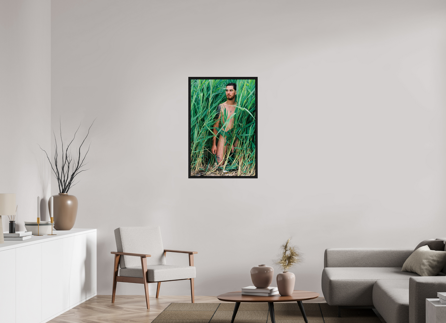 60 x 90 cm, Floating frame - black Highgrass, 2013