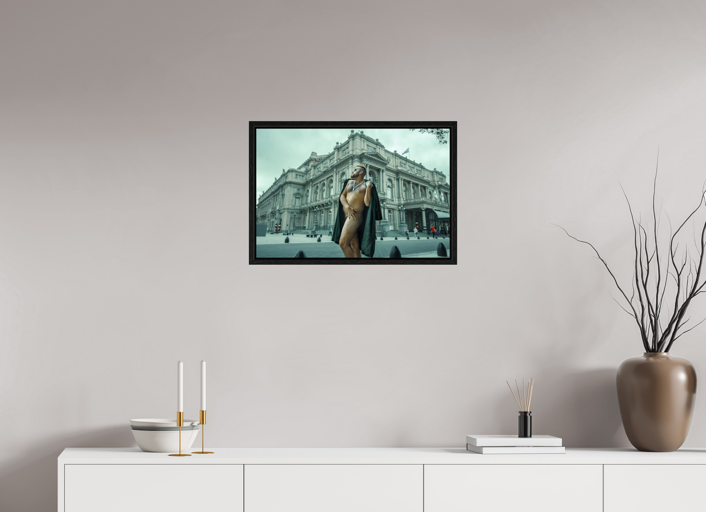60 x 40 cm, Floating frame - black Naked Buenos Aires 12, 2018