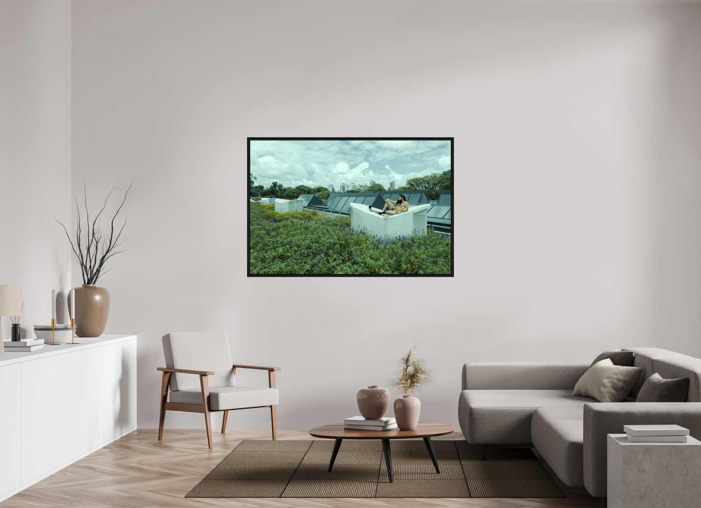 150 x 100 cm, Floating frame - black Naked Buenos Aires 7, 2018