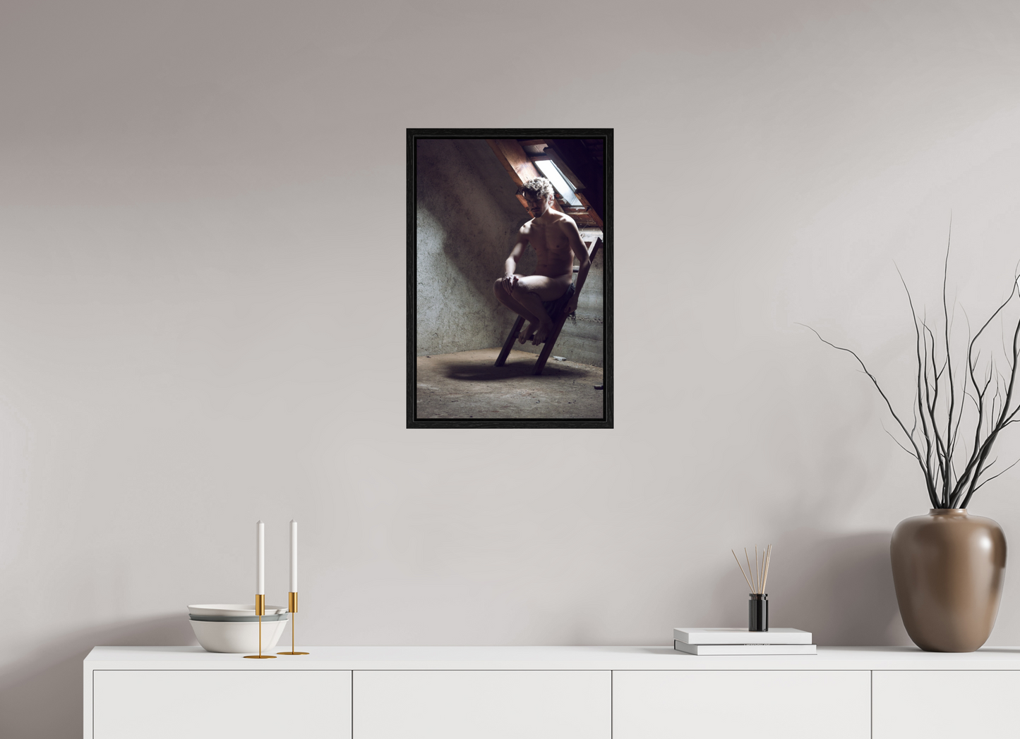 40 x 60 cm, Floating frame - black Daemon, 2013