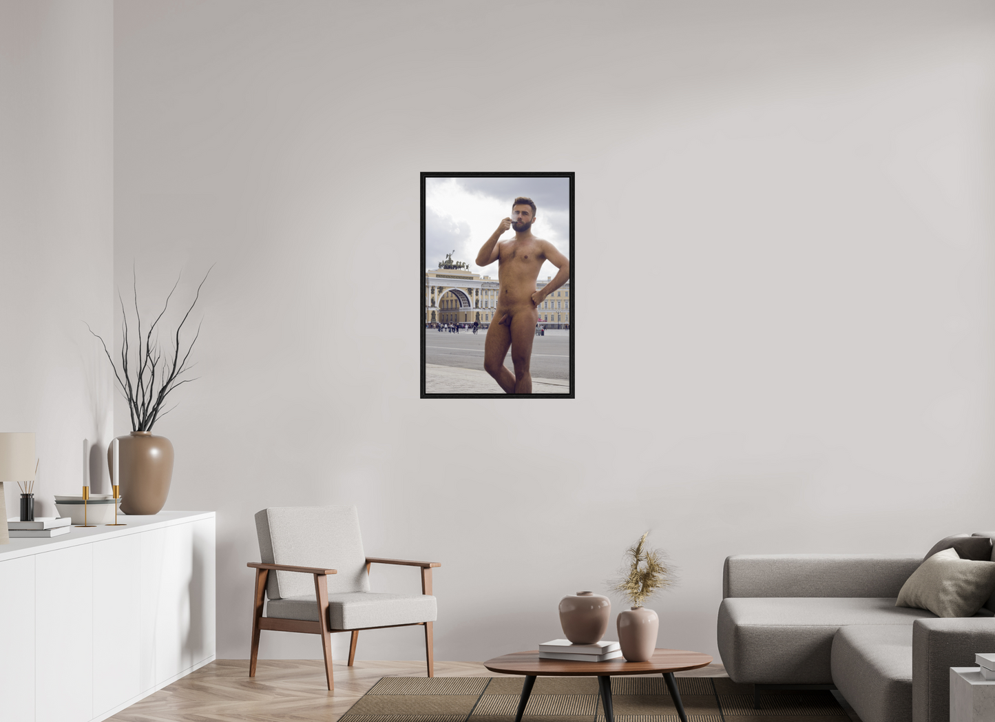 60 x 90 cm, Floating 15mm black Naked Petersburg 9, 2015