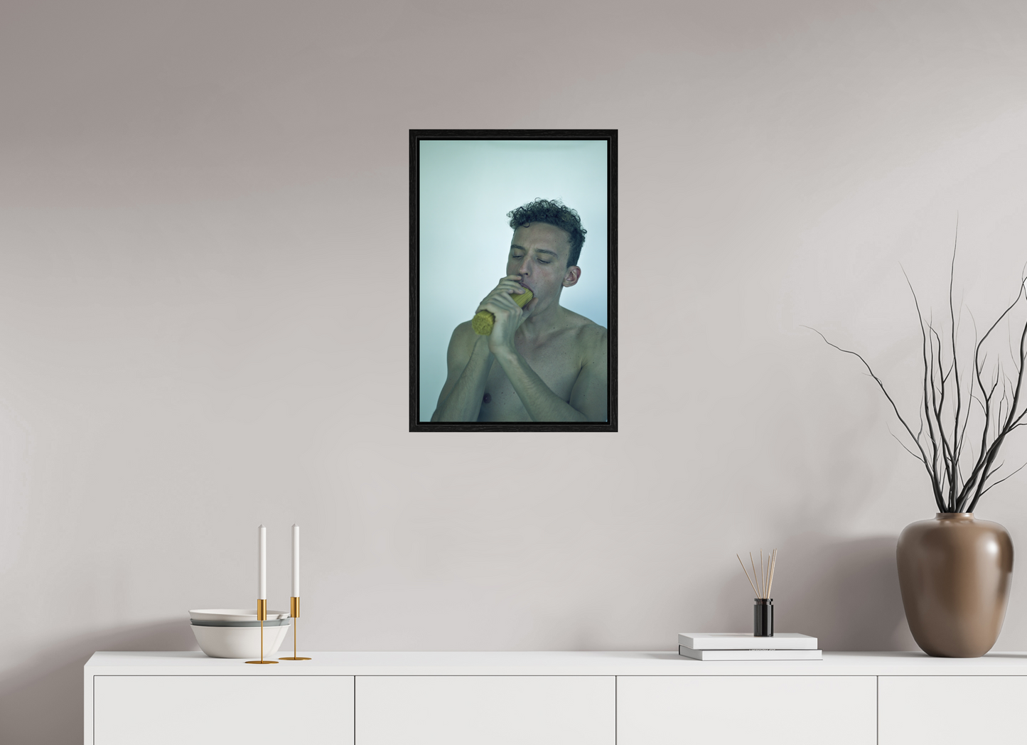 40 x 60 cm, Floating frame - black Pasta, 2013