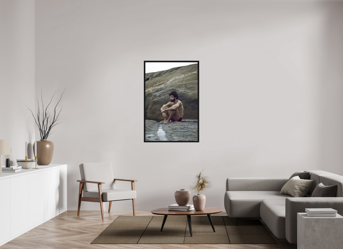 80 x 120 cm, Floating frame - black Cast Away, 2013