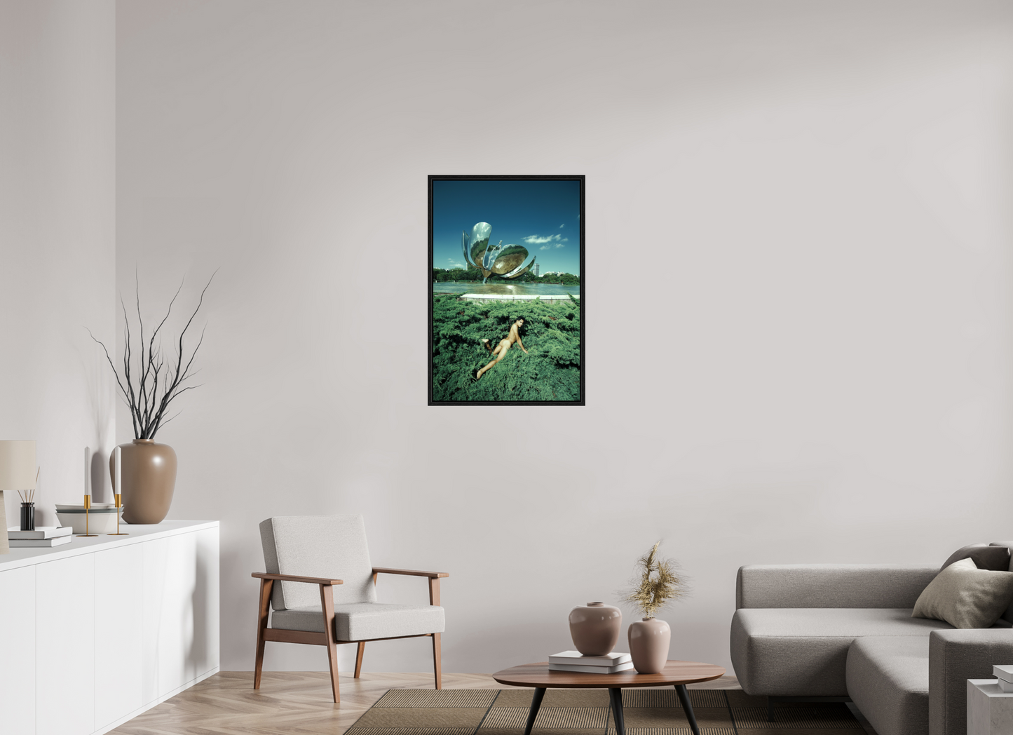 60 x 90 cm, Floating frame - black Naked Buenos Aires 13, 2018