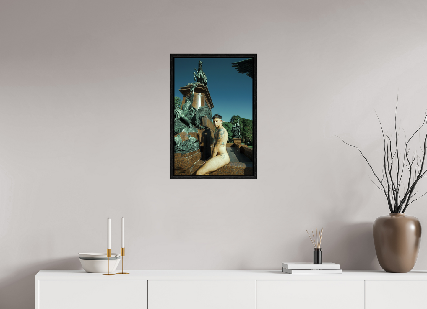 40 x 60 cm, Floating frame - black Naked Buenos Aires 15, 2018