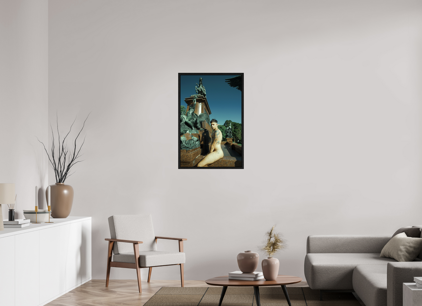 60 x 90 cm, Floating frame - black Naked Buenos Aires 15, 2018