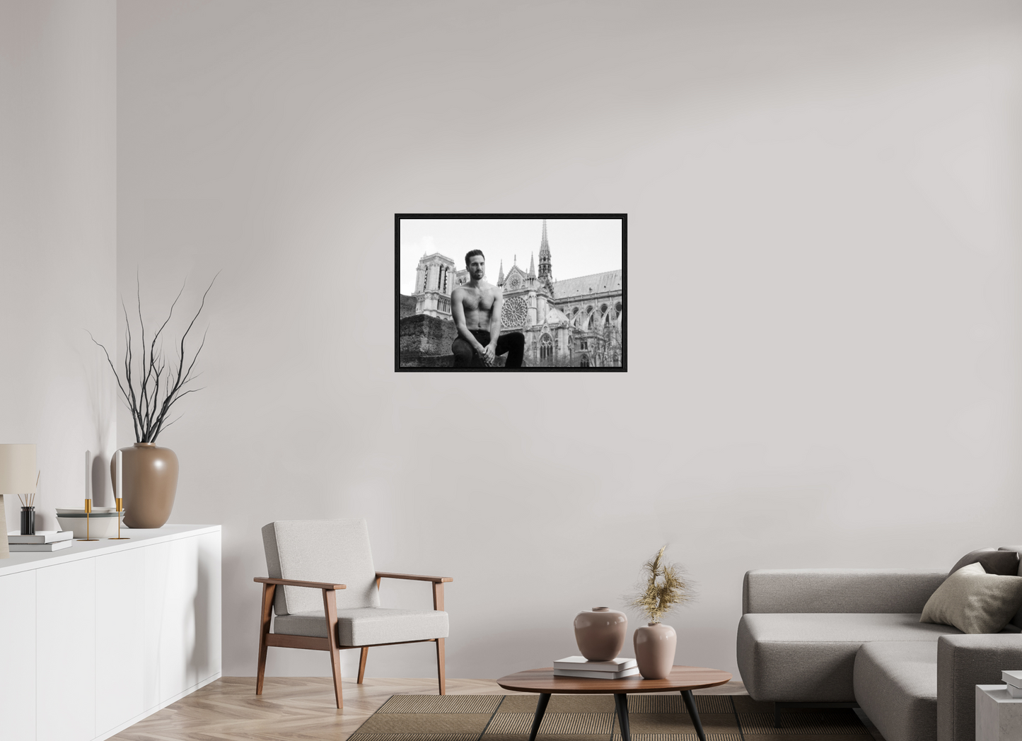 90 x 60 cm, BW Floating 15mm black Naked Paris 7, 2016