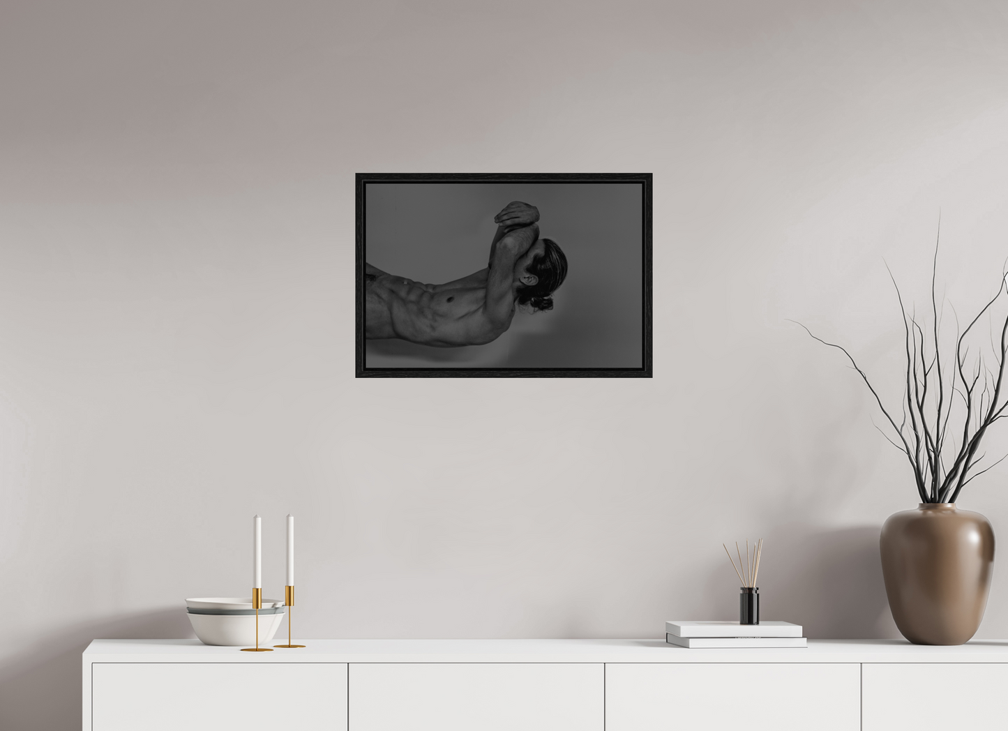 60 x 40 cm, Floating frame - black Arm Abstraction, 2013