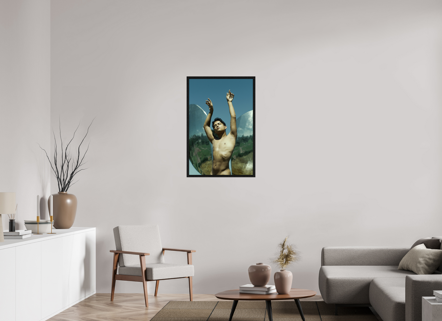 60 x 90 cm, Floating frame - black Naked Buenos Aires 14, 2018