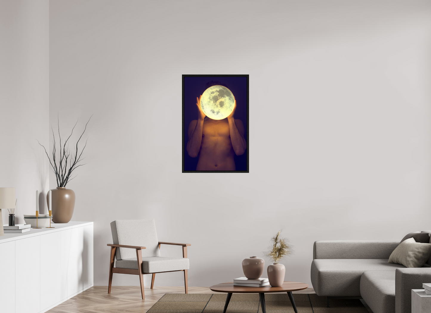 60 x 90 cm, Floating 15mm black Full Moon, 2016