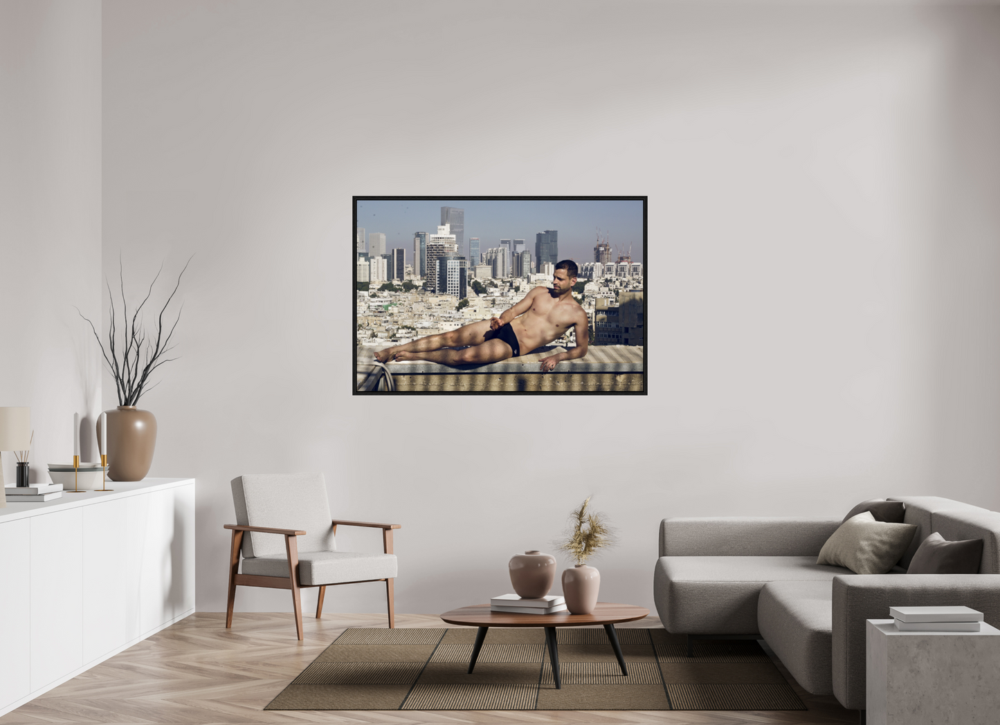 150 x 100 cm, Floating 15mm black Naked Tel Aviv 4, 2017