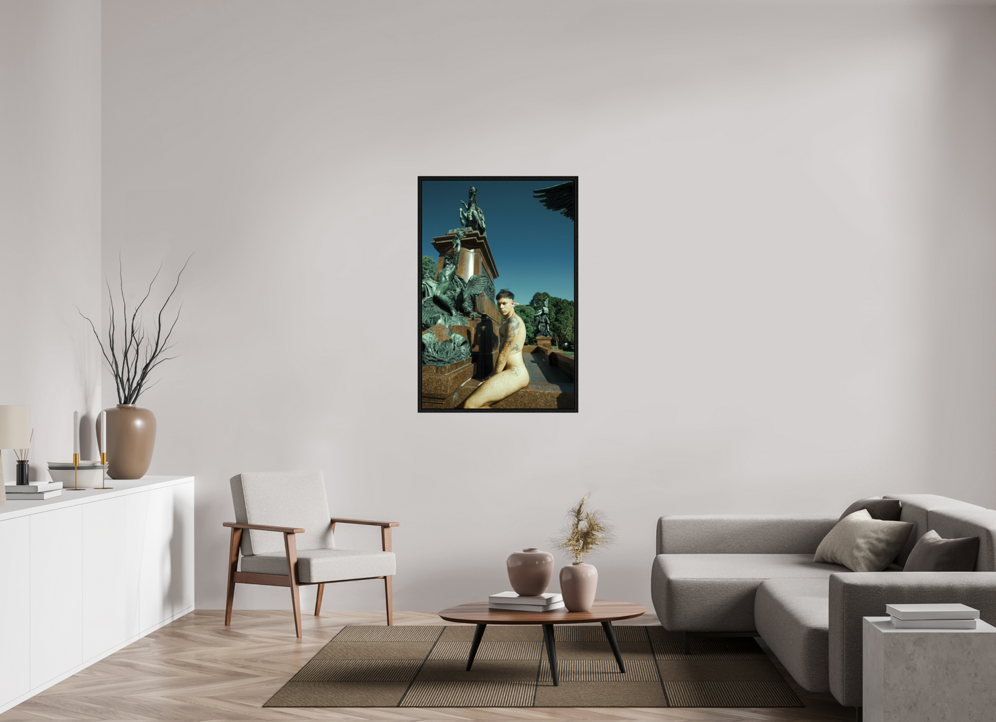 80 x 120 cm, Floating frame - black Naked Buenos Aires 15, 2018