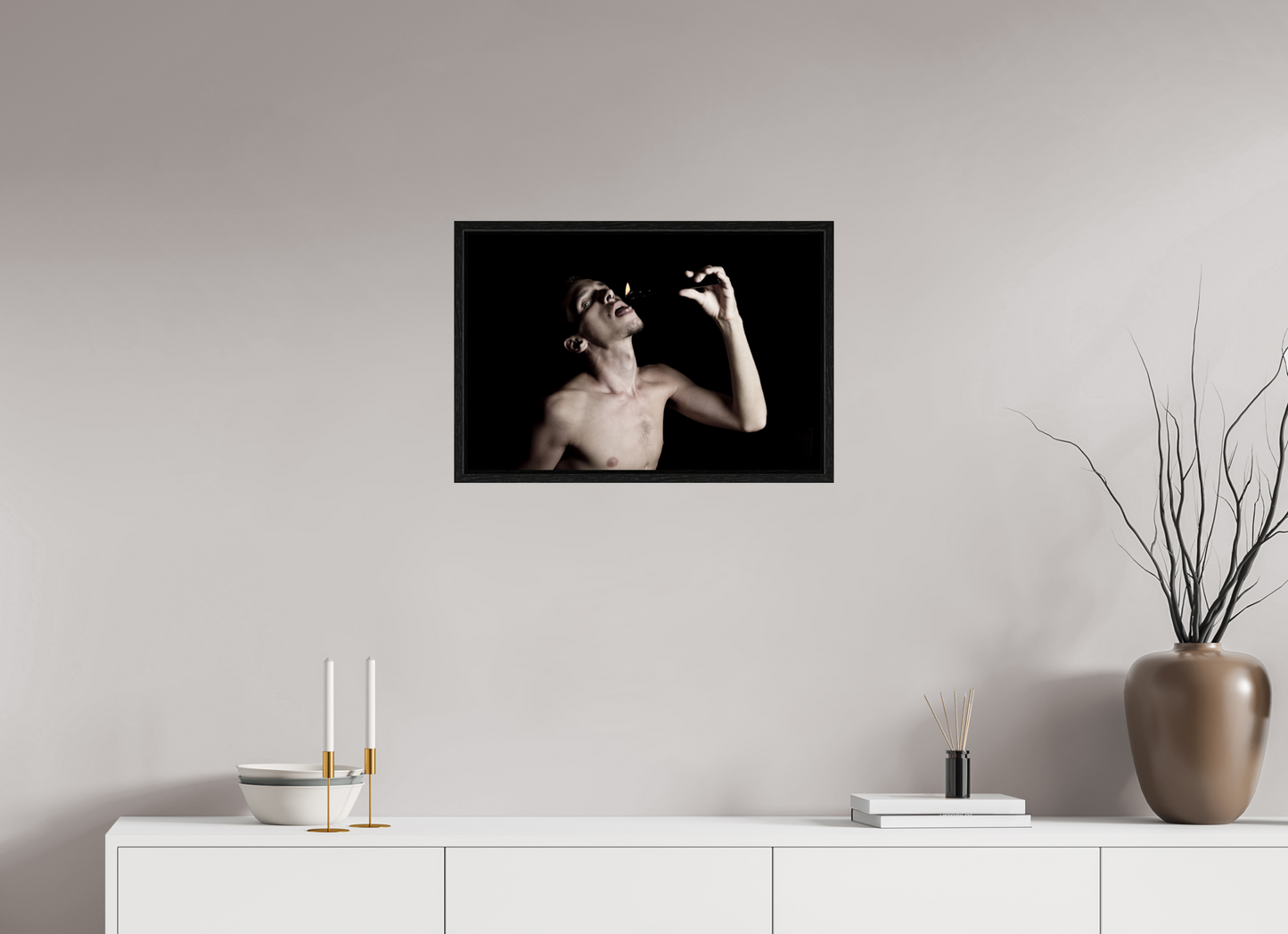 60 x 40 cm, Floating 15mm black Candling, 2016