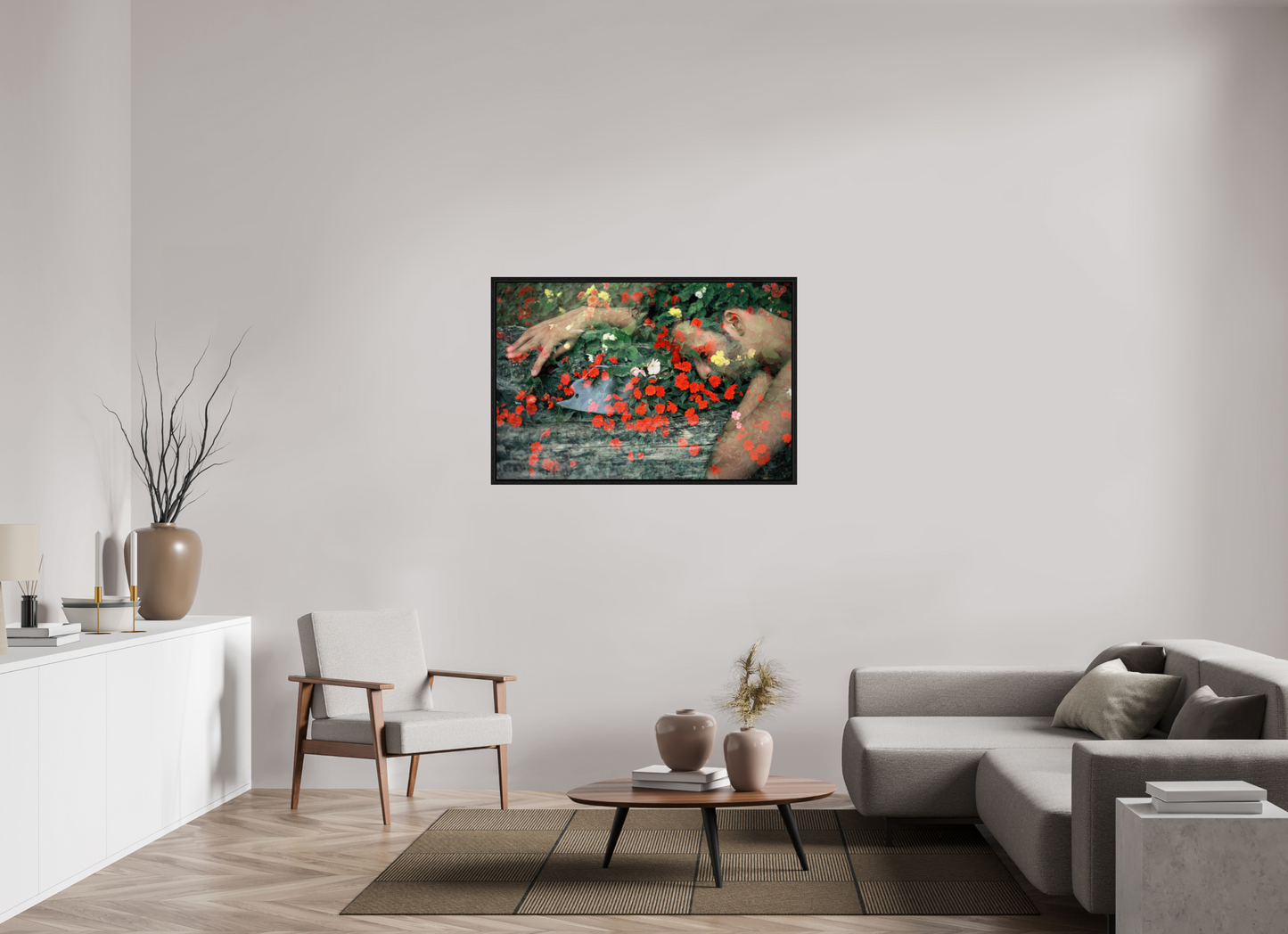 120 x 80 cm, Floating frame - black Brother Nature, 2013