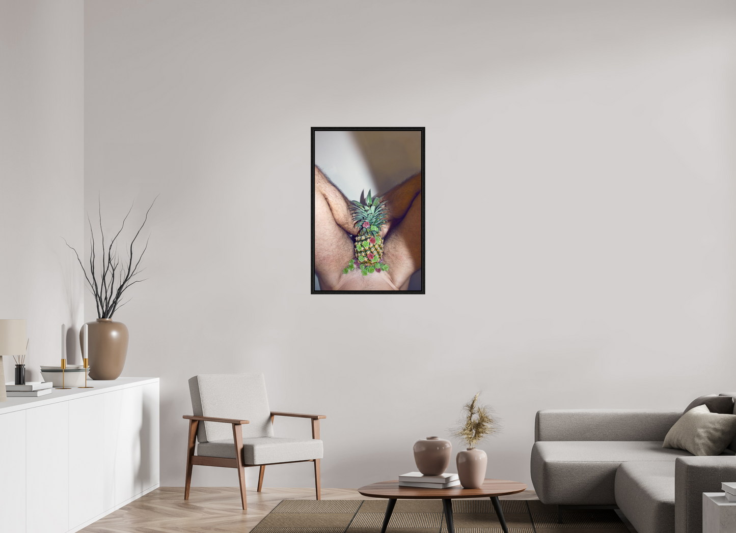 60 x 90 cm, Floating frame - black Pineapple, 2013