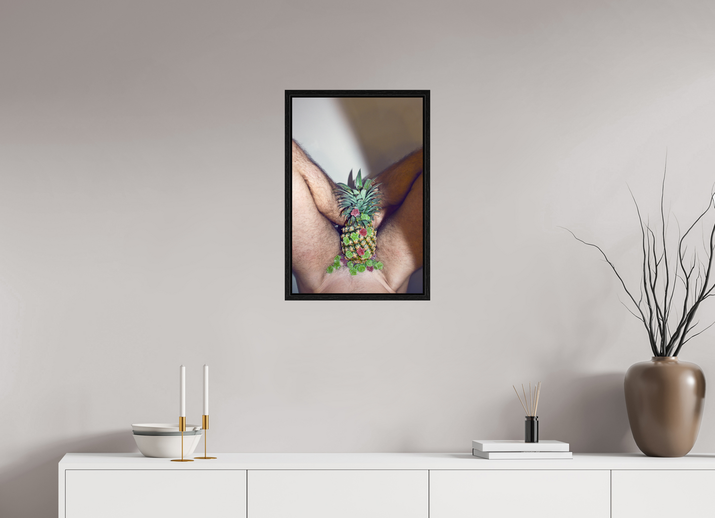 40 x 60 cm, Floating frame - black Pineapple, 2013