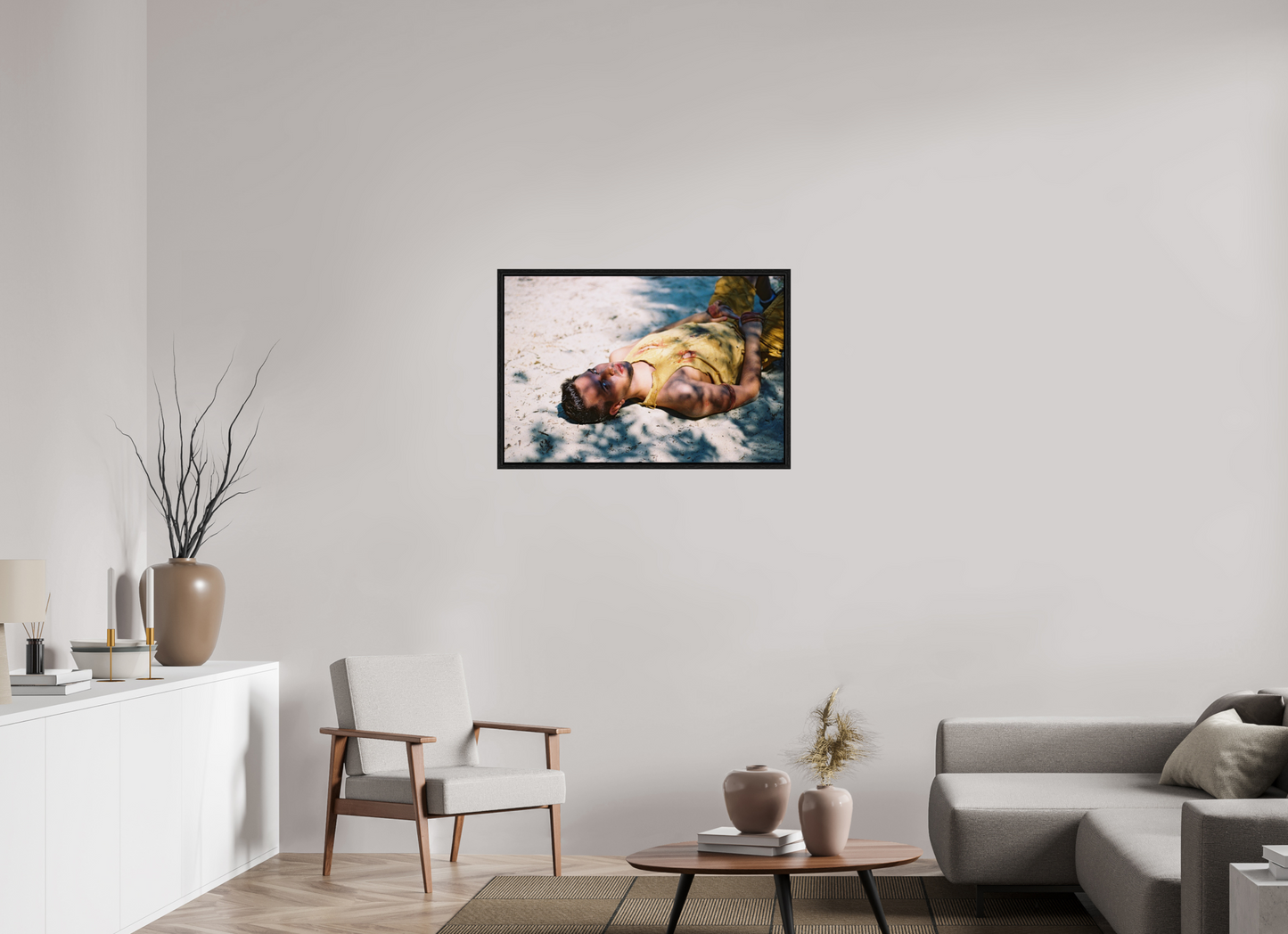 90 x 60 cm, Floating frame - black Sands, 2013