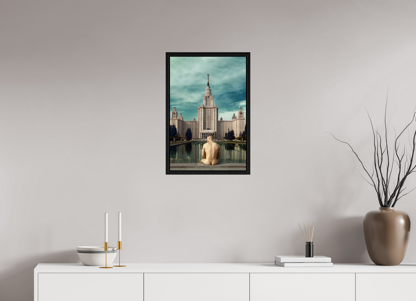 40 x 60 cm, Floating frame - black Naked Moscow I, 2018