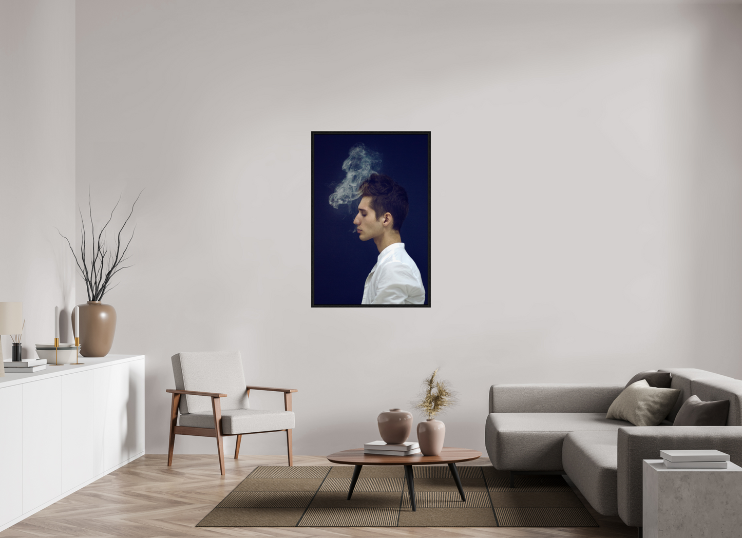 80 x 120 cm, Floating frame - black Thought, 2013