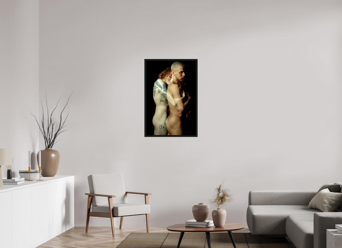 60 x 90 cm, Floating frame - black Phoenix & Mike 1, 2019