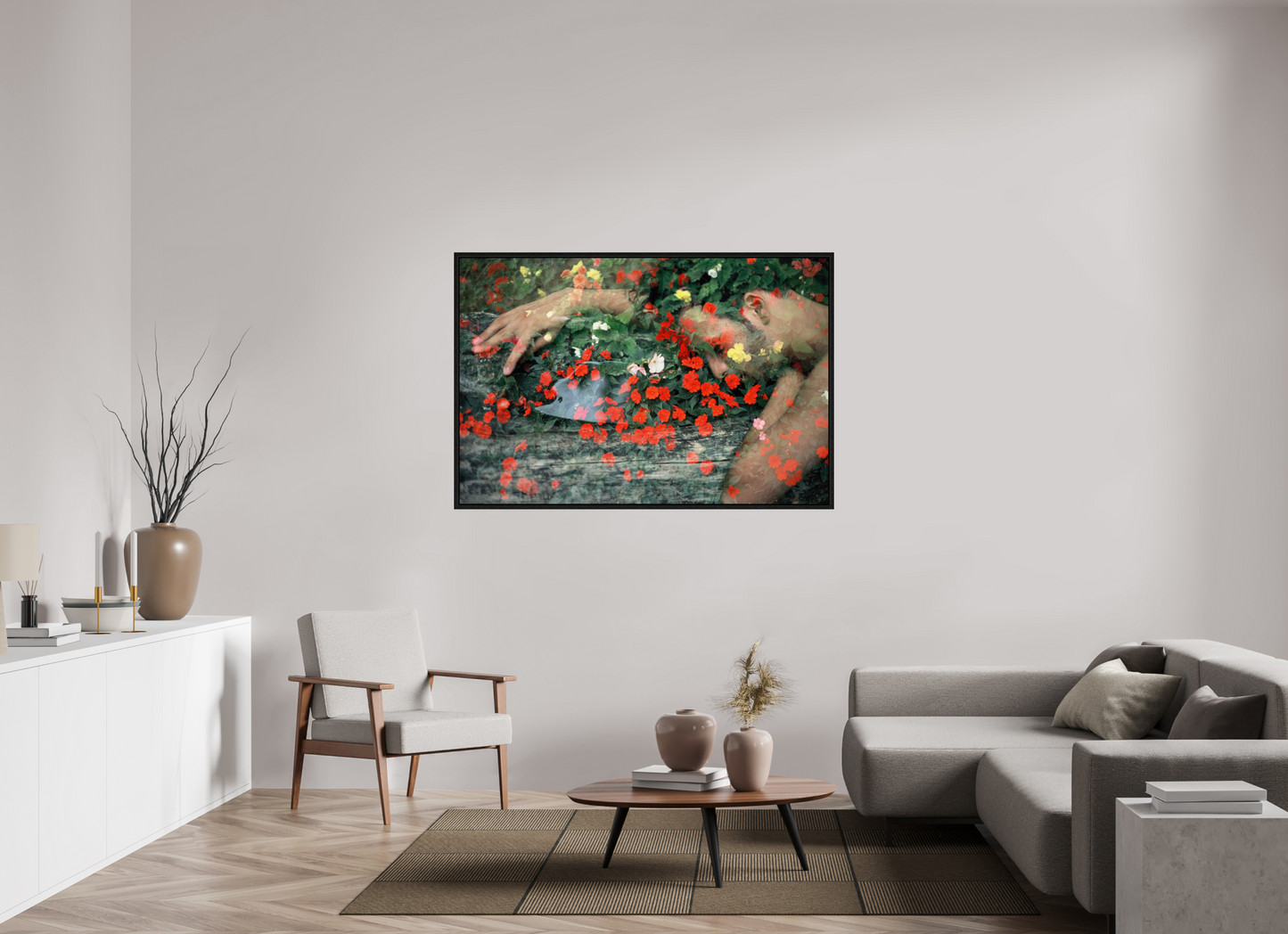 150 x 100 cm, Floating frame - black Brother Nature, 2013