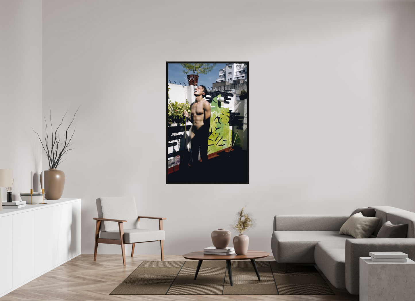 100 x 150 cm, Floating frame - black Heat, 2013