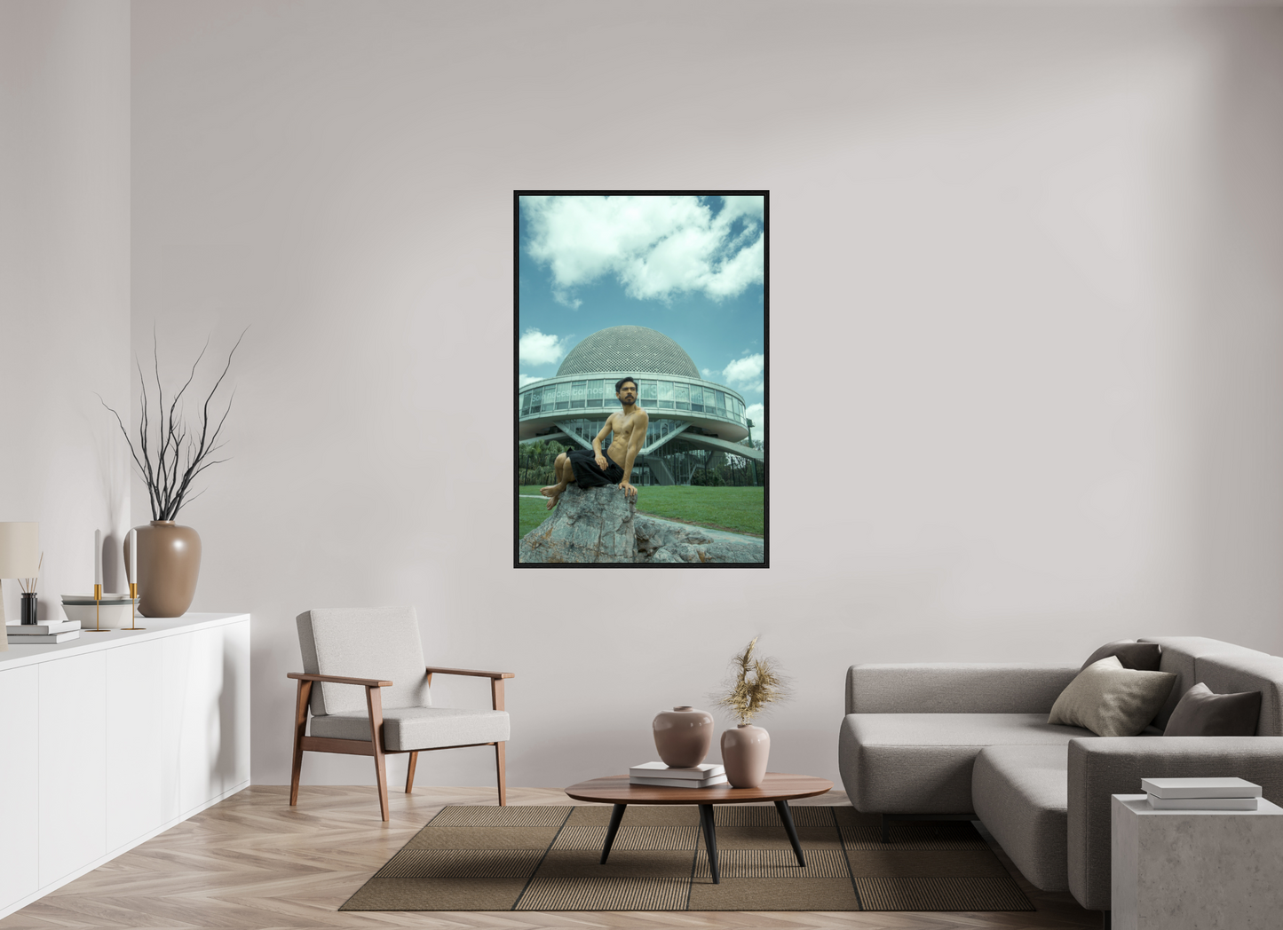100 x 150 cm, Floating frame - black Naked Buenos Aires 11, 2018