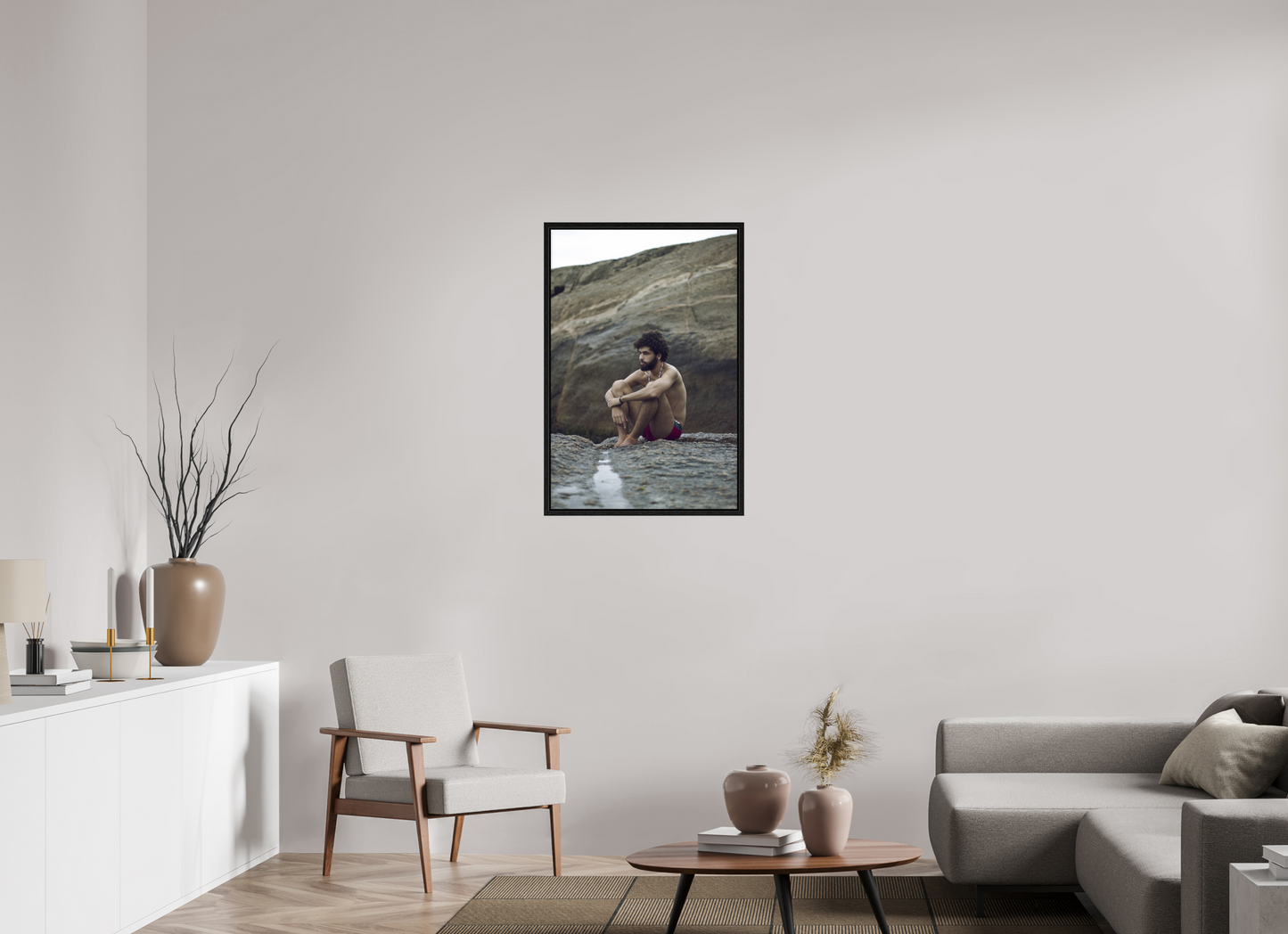 60 x 90 cm, Floating frame - black Cast Away, 2013