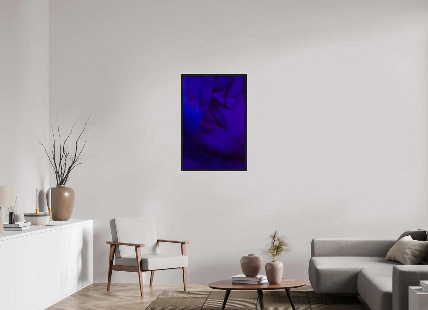 60 x 90 cm, Floating frame - black Blue, 2013