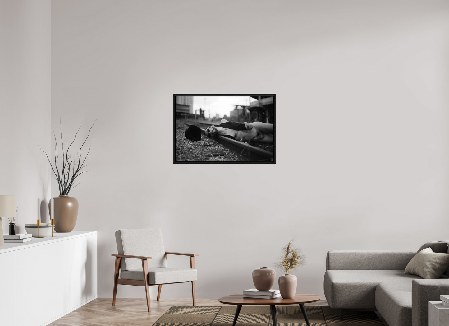 90 x 60 cm, Floating frame - black Karenin, 2013