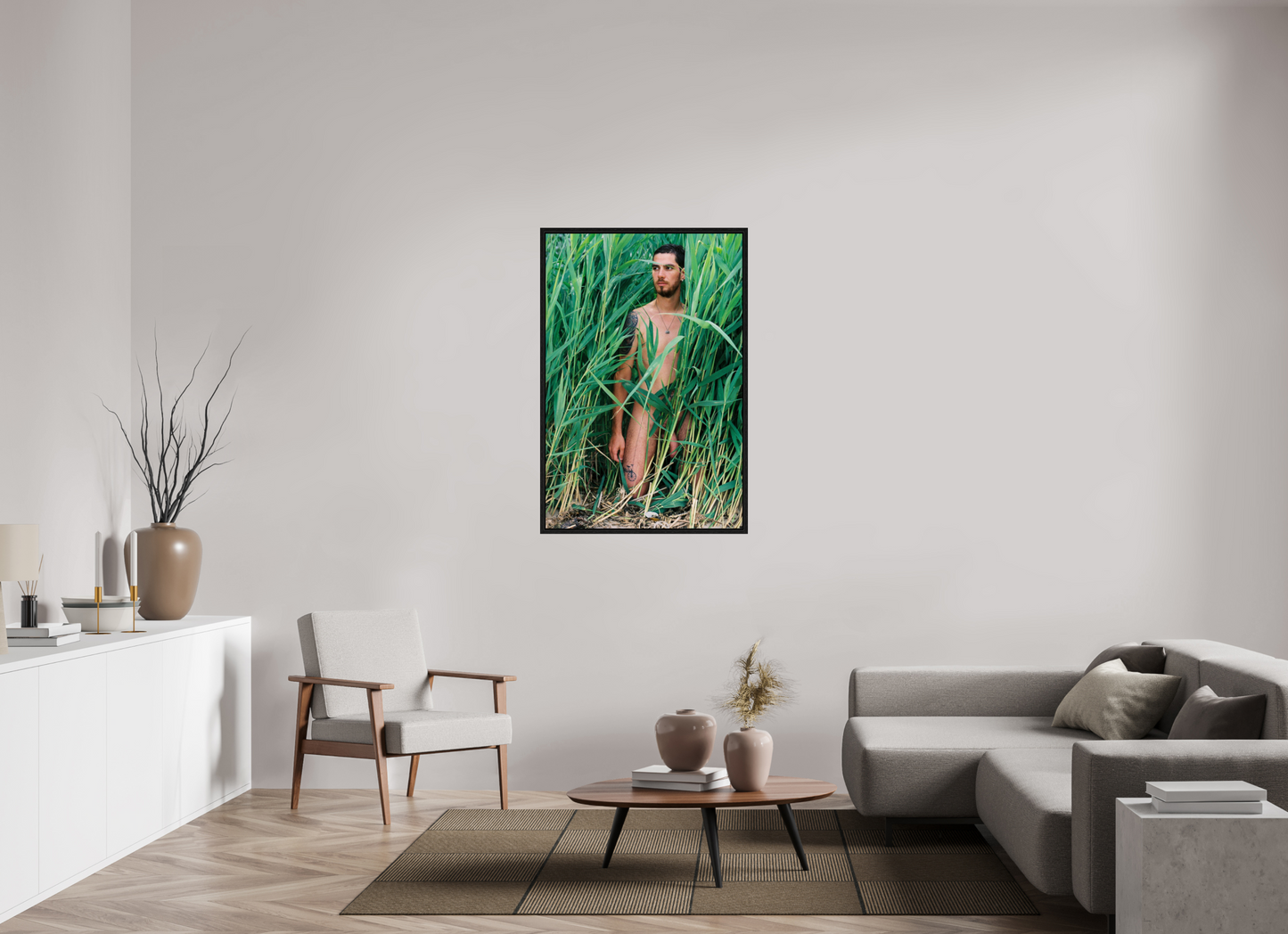80 x 120 cm, Floating frame - black Highgrass, 2013